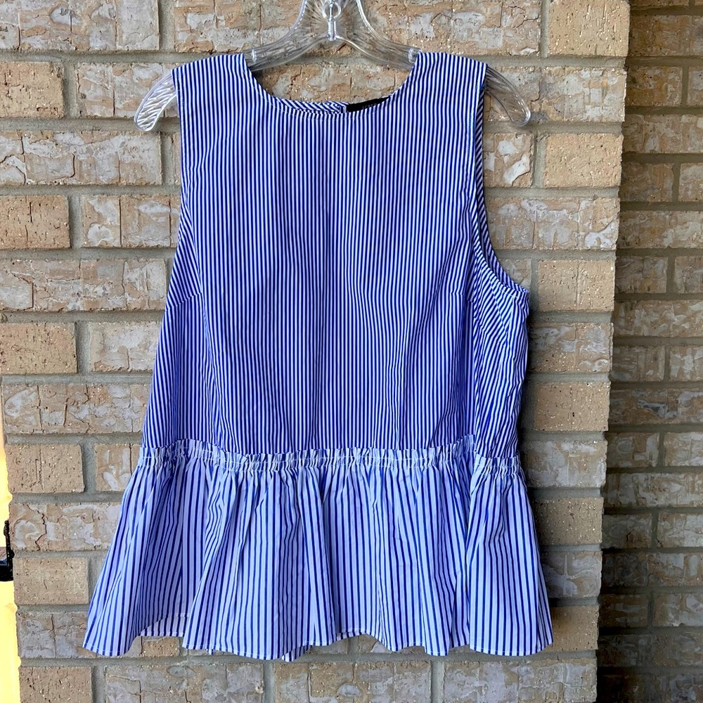 J. Crew Peplum Striped Top